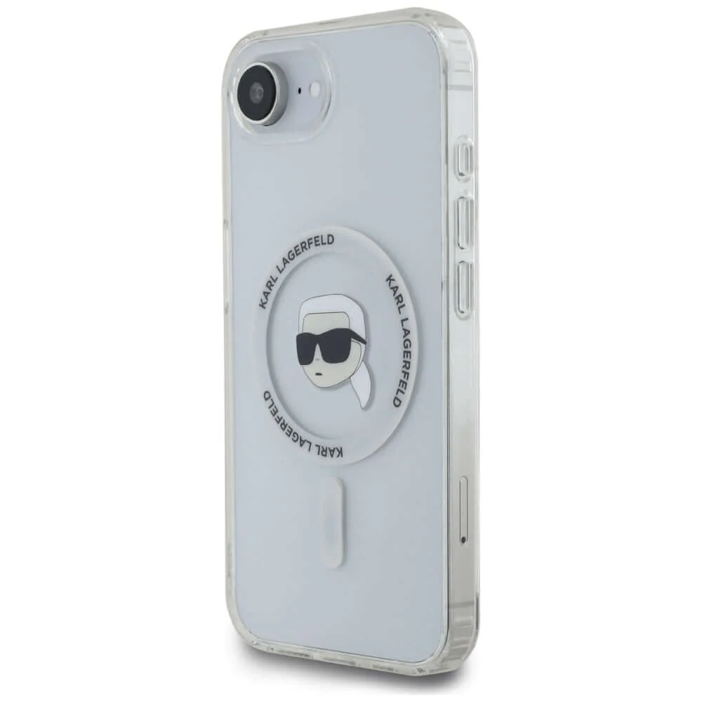 Handyhülle für iPhone 17e / 16e, Karl Lagerfeld HardCase IML Karl Head MagSafe, Transparent und Weiß - Image 7