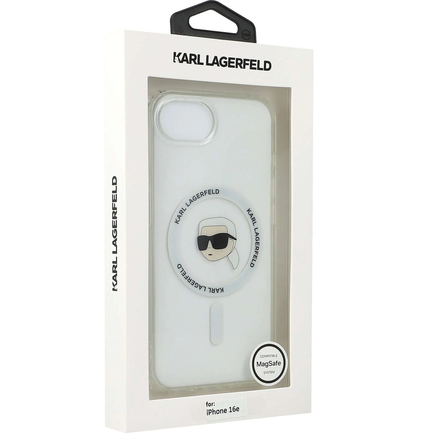 Handyhülle für iPhone 17e / 16e, Karl Lagerfeld HardCase IML Karl Head MagSafe, Transparent und Weiß - Image 8
