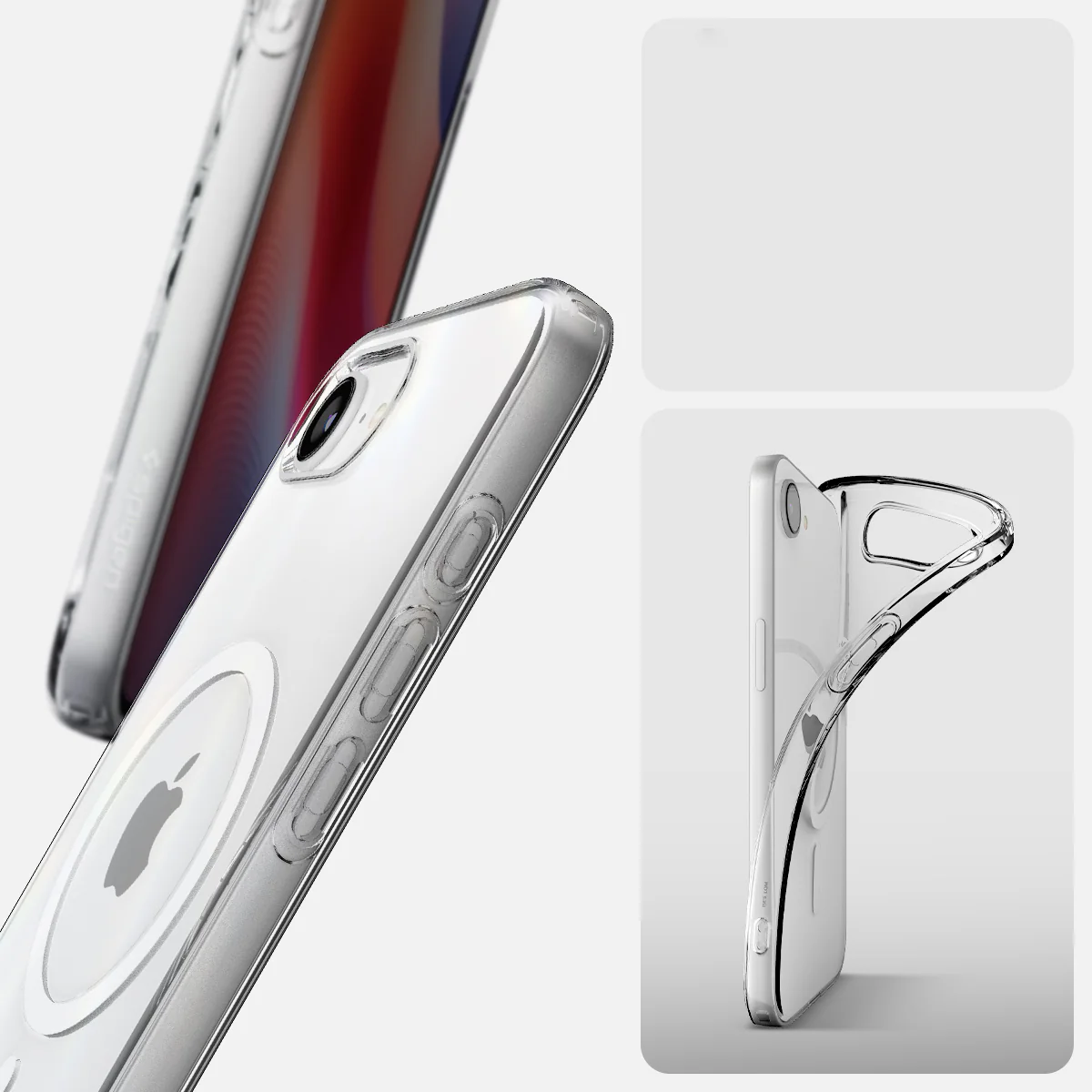 Handyhülle für iPhone 17e / 16e, Spigen Liquid Crystal Mag mit MagSafe, Transparent-Weiß - Image 4