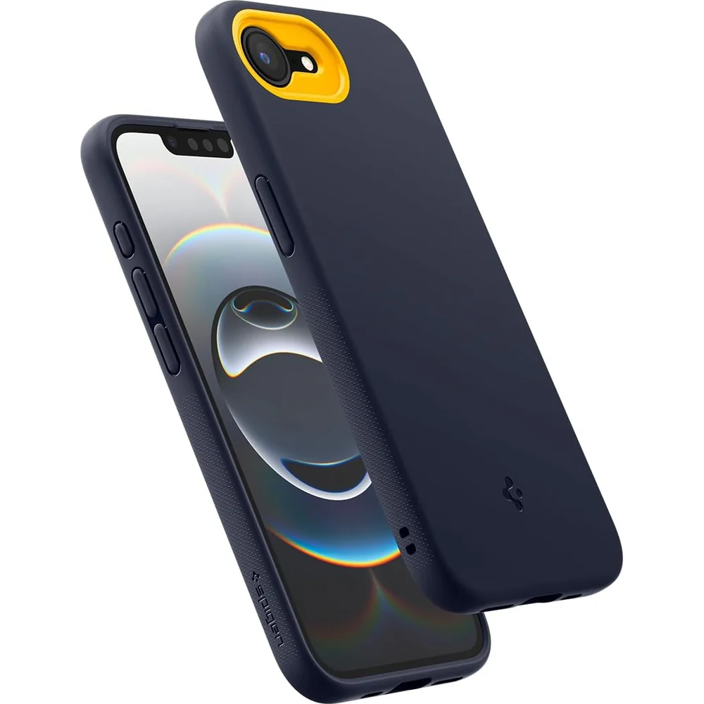 Handyhülle für iPhone 17e / 16e, Spigen Nano Pop Mag mit MagSafe, Dunkelblau und Gelb - Image 2