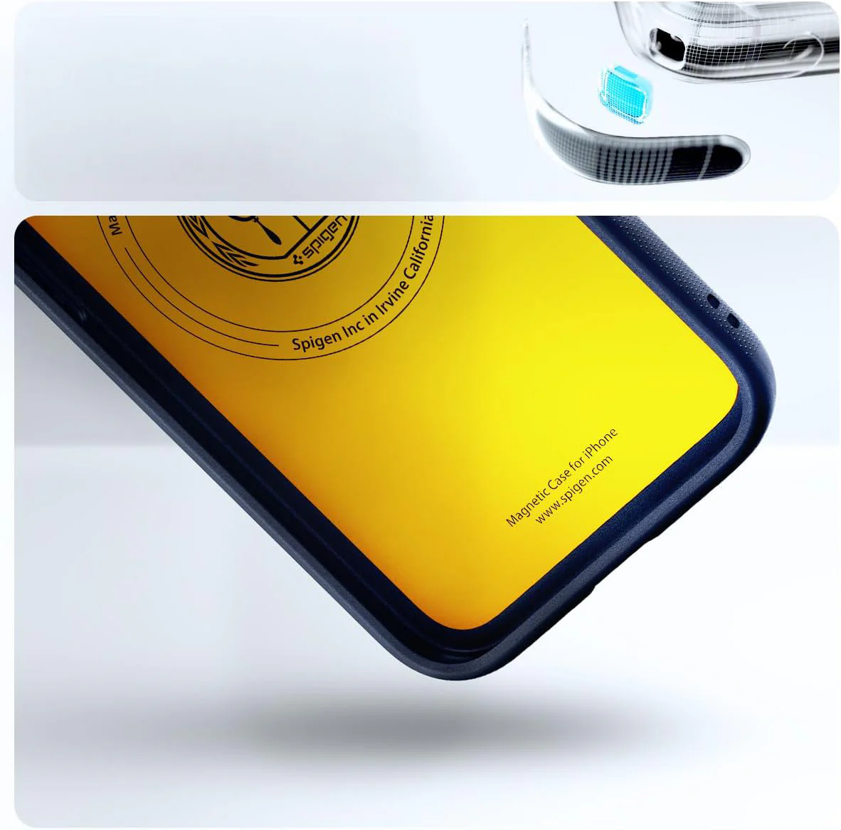 Handyhülle für iPhone 17e / 16e, Spigen Nano Pop Mag mit MagSafe, Dunkelblau und Gelb - Image 7