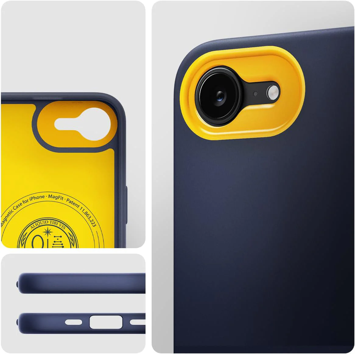 Handyhülle für iPhone 17e / 16e, Spigen Nano Pop Mag mit MagSafe, Dunkelblau und Gelb - Image 9