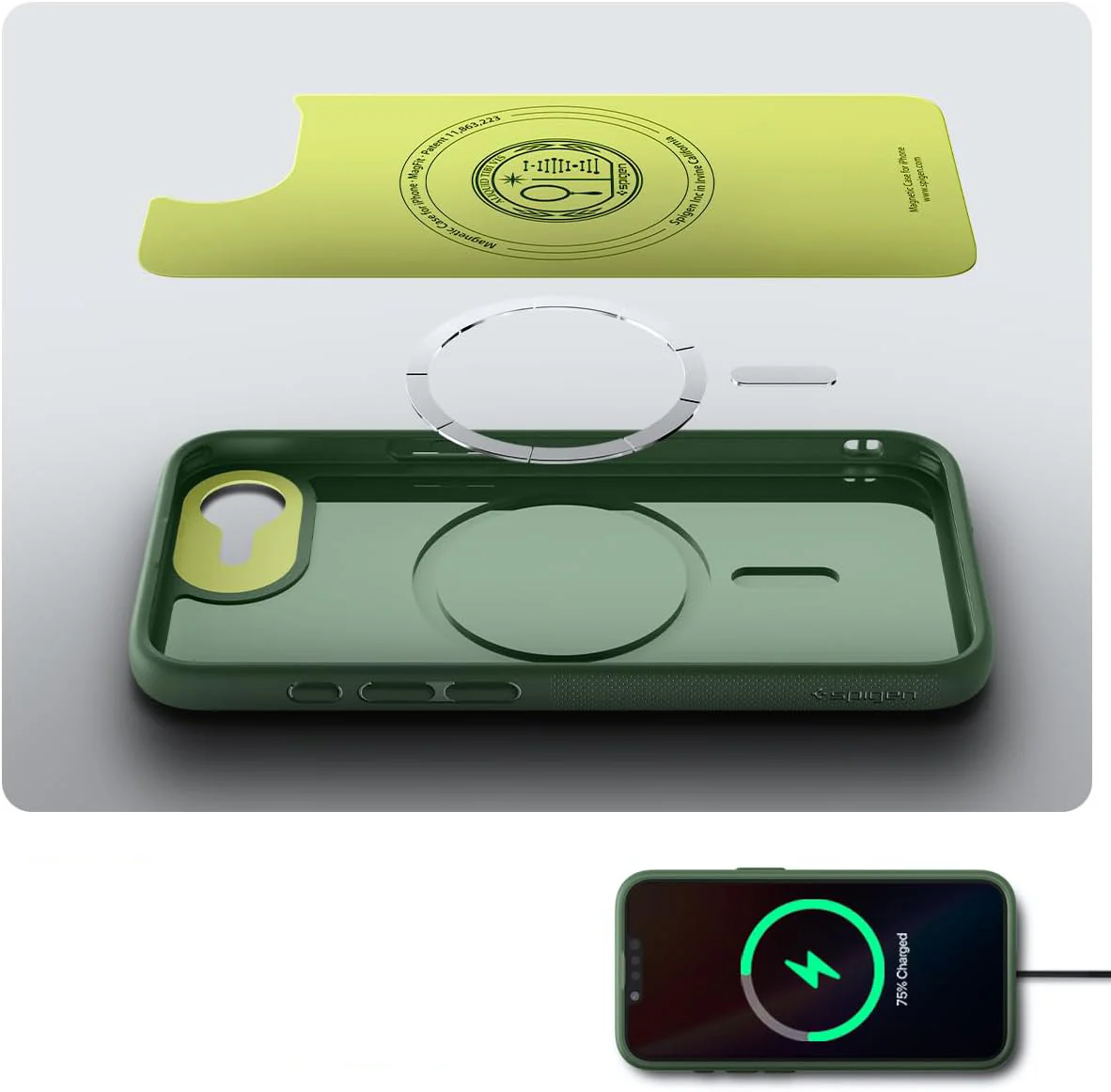 Handyhülle für iPhone 17e / 16e, Spigen Nano Pop Mag mit MagSafe, Grün - Image 11