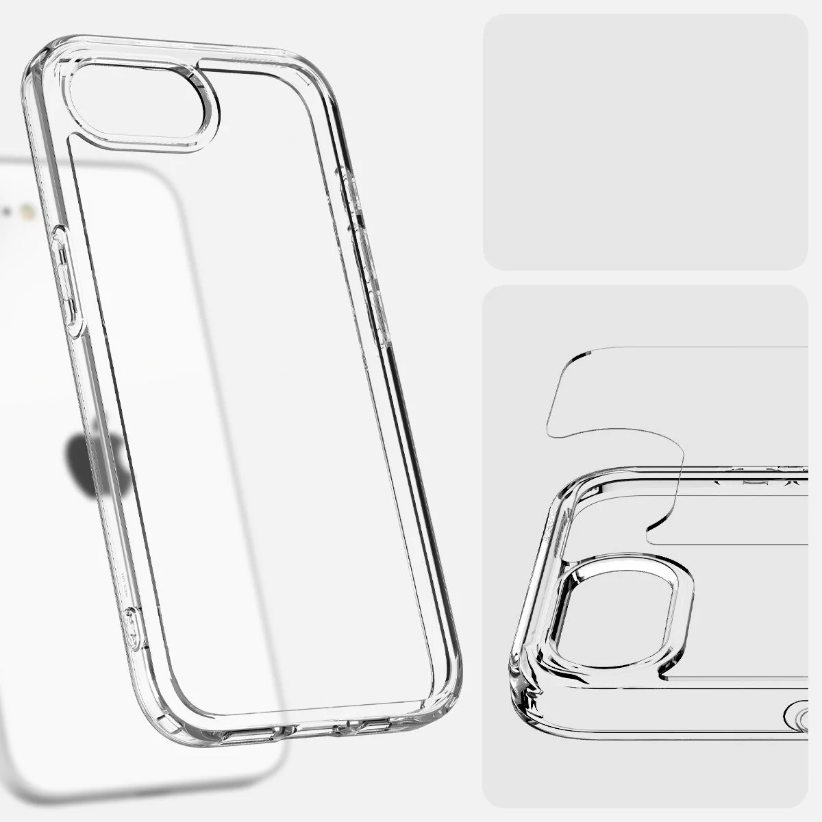 Handyhülle für iPhone 17e / 16e, Spigen Ultra Hybrid, Transparent - Image 7