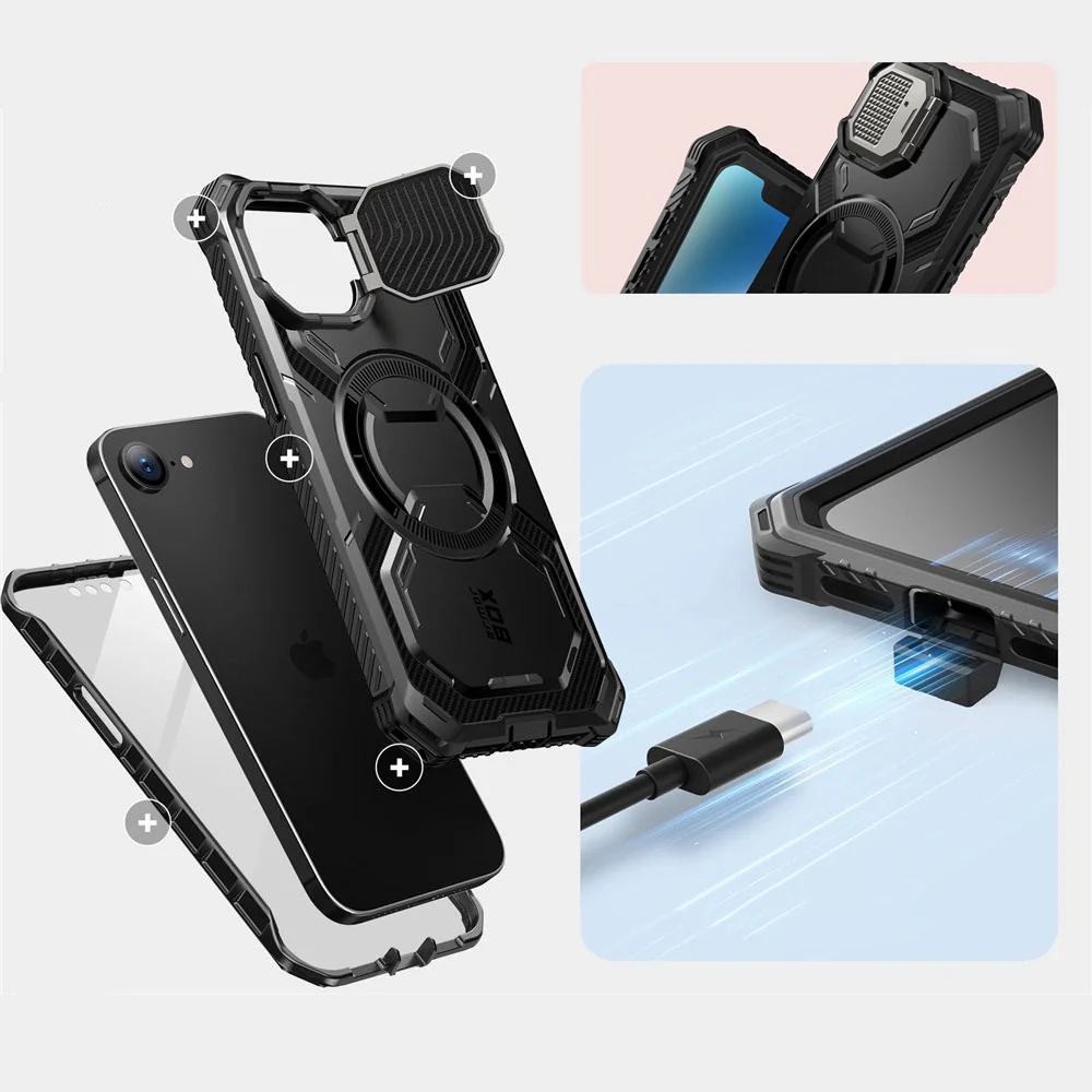 Handyhülle für iPhone 17e / 16e, Supcase i-Blason Armorbox Mag SP mit MagSafe, Schwarz - Image 7