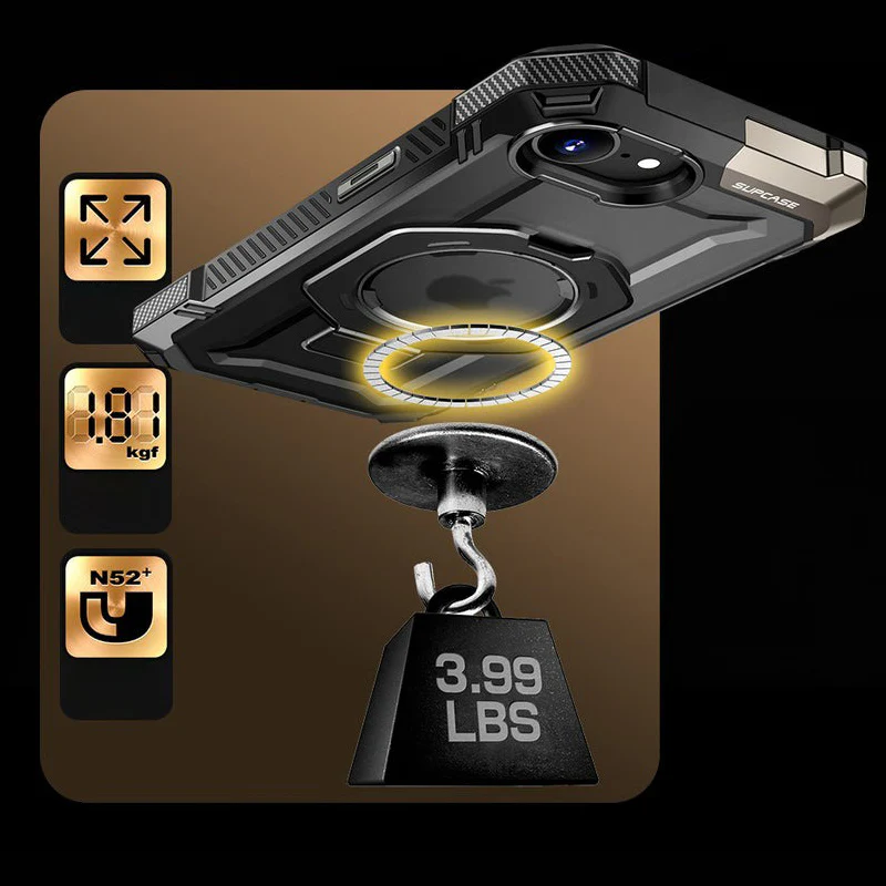 Handyhülle für iPhone 17e / 16e, Supcase UB Grip Mag mit MagSafe, Schwarz-Transparent - Image 10