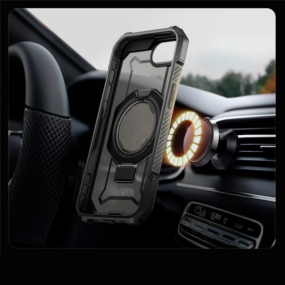 Handyhülle für iPhone 17e / 16e, Supcase UB Grip Mag mit MagSafe, Schwarz-Transparent - Image 6