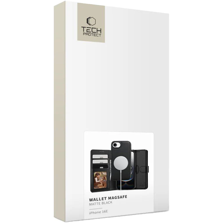 Handyhülle für iPhone 17e / 16e, Tech-Protect Wallet für MagSafe, Schwarz - Image 6