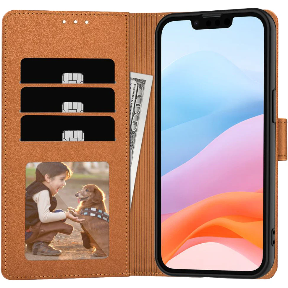 Handyhülle für iPhone 17e / 16e, Tech-Protect Wallet, Hellbraun - Image 3