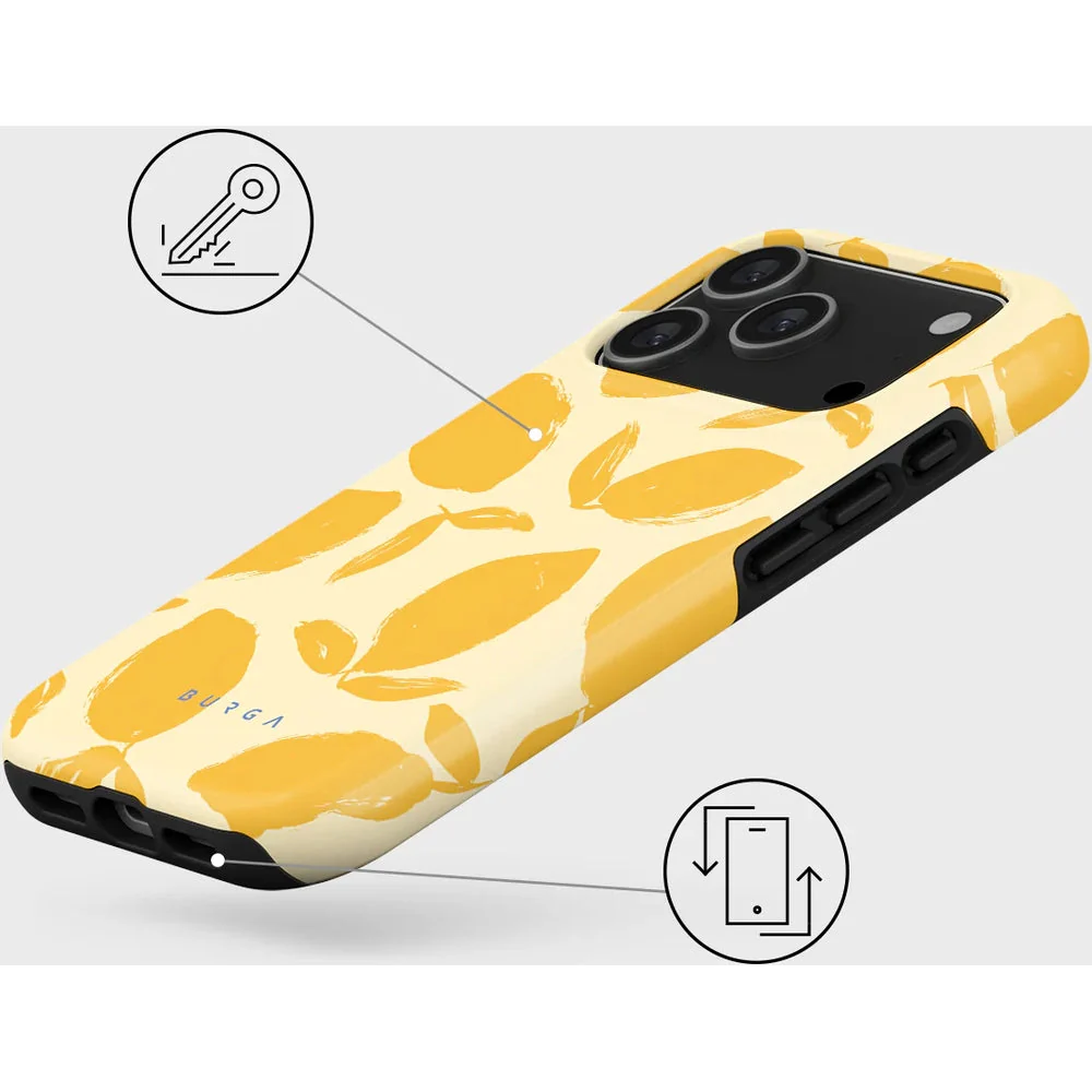 Handyhülle für iPhone Air, Burga Lemon Tart Tough Magnetic, Gelb mit Zitronenmuster - Image 3