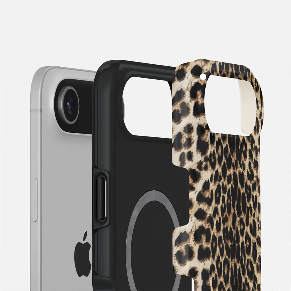 Handyhülle für iPhone Air, Burga Player Tough Magnetic, Braun mit Leopardenmuster - Image 3