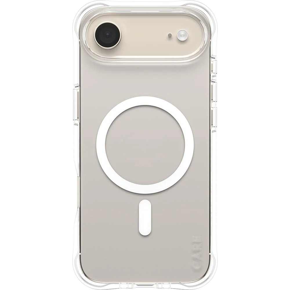 Handyhülle für iPhone Air, CARE by PanzerGlass Fashionable Samba MagSafe, Transparent und Weiß
