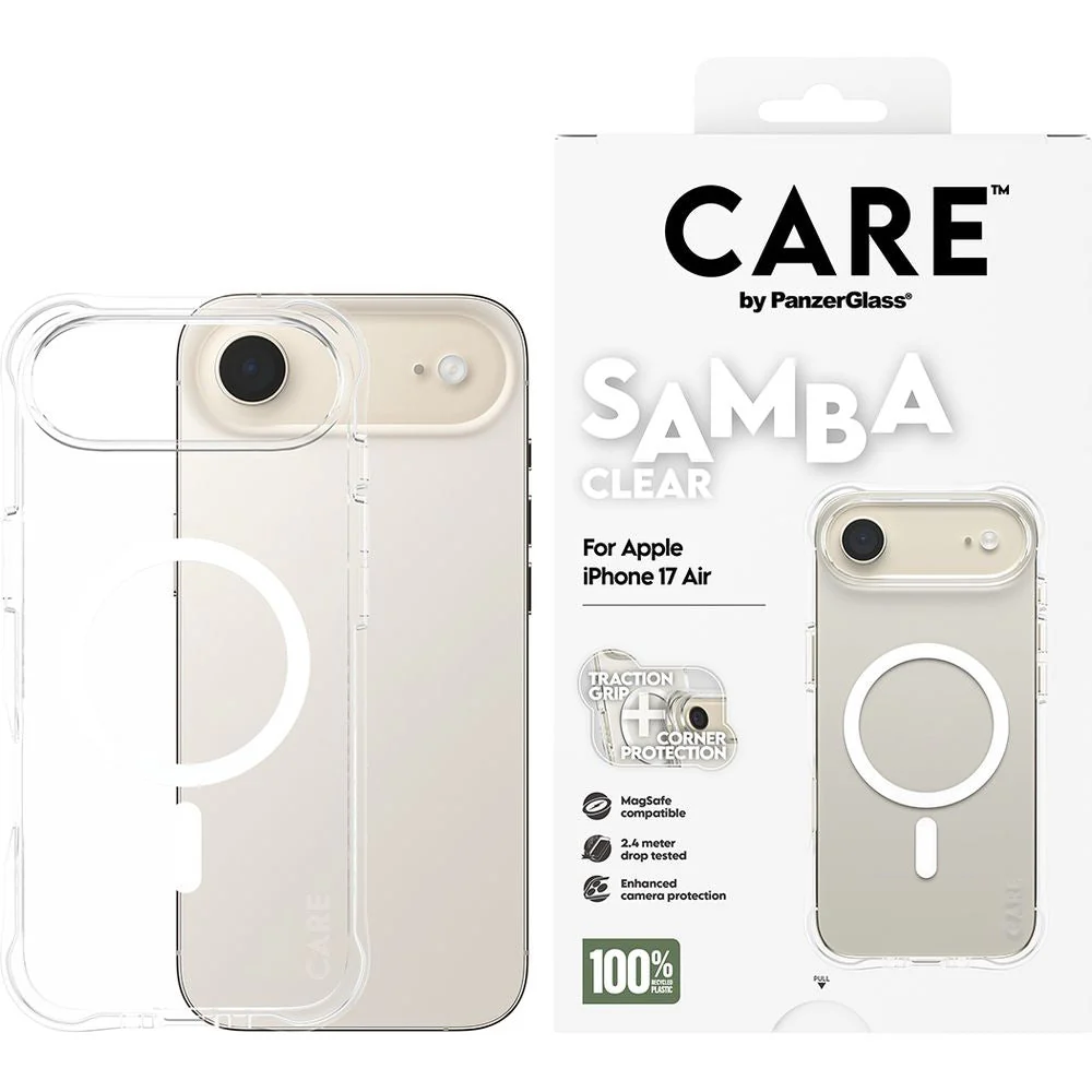 Handyhülle für iPhone Air, CARE by PanzerGlass Fashionable Samba MagSafe, Transparent und Weiß - Image 3