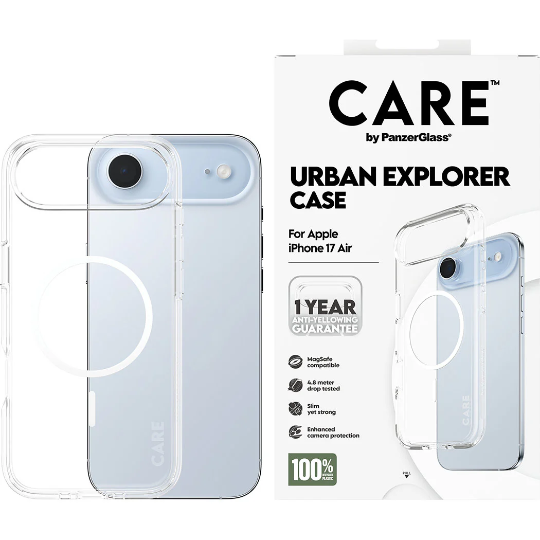 Handyhülle für iPhone Air, CARE by PanzerGlass Flagship Urban Explorer mit MagSafe, Transparent und Weiß - Image 4