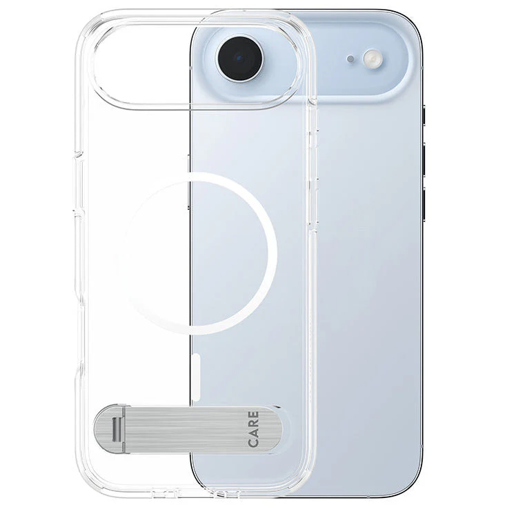Handyhülle für iPhone Air, CARE by PanzerGlass Kickstand Case mit MagSafe, Transparent und Weiß - Image 6