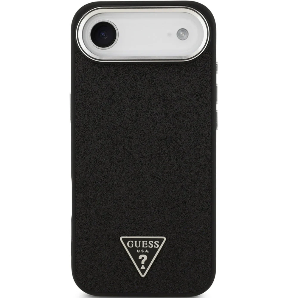 Handyhülle für iPhone Air, Guess Hardcase Glitter Triangle Logo mit MagSafe, Schwarz-Glitter - Image 3