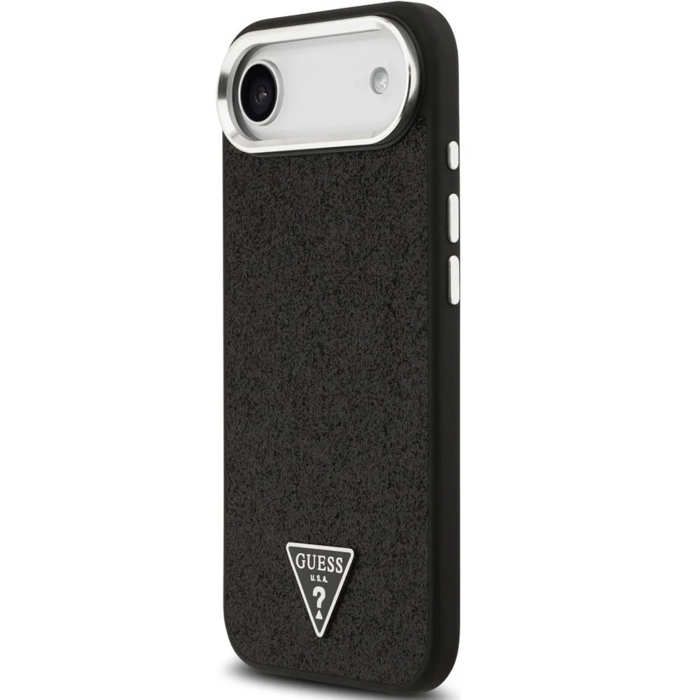 Handyhülle für iPhone Air, Guess Hardcase Glitter Triangle Logo mit MagSafe, Schwarz-Glitter - Image 4