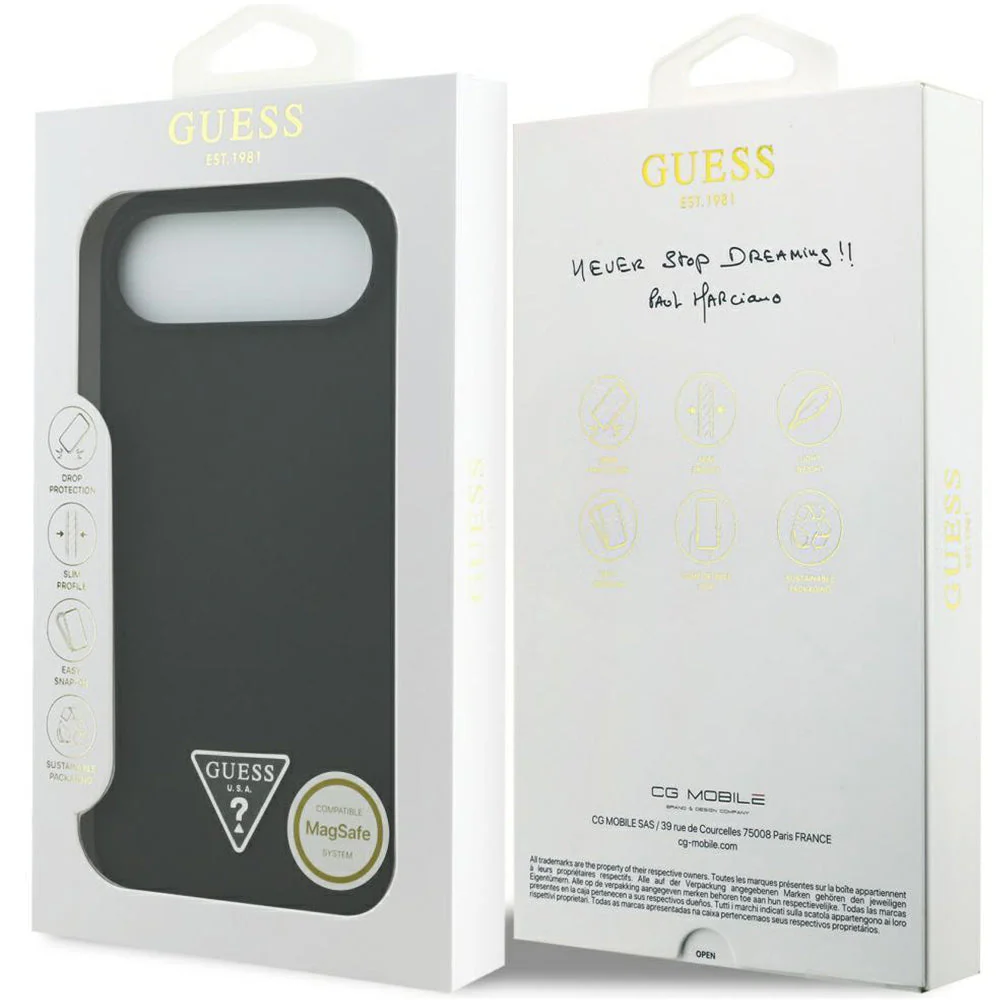Handyhülle für iPhone Air, Guess Hardcase Silicone Triangle Logo mit MagSafe, Schwarz - Image 2