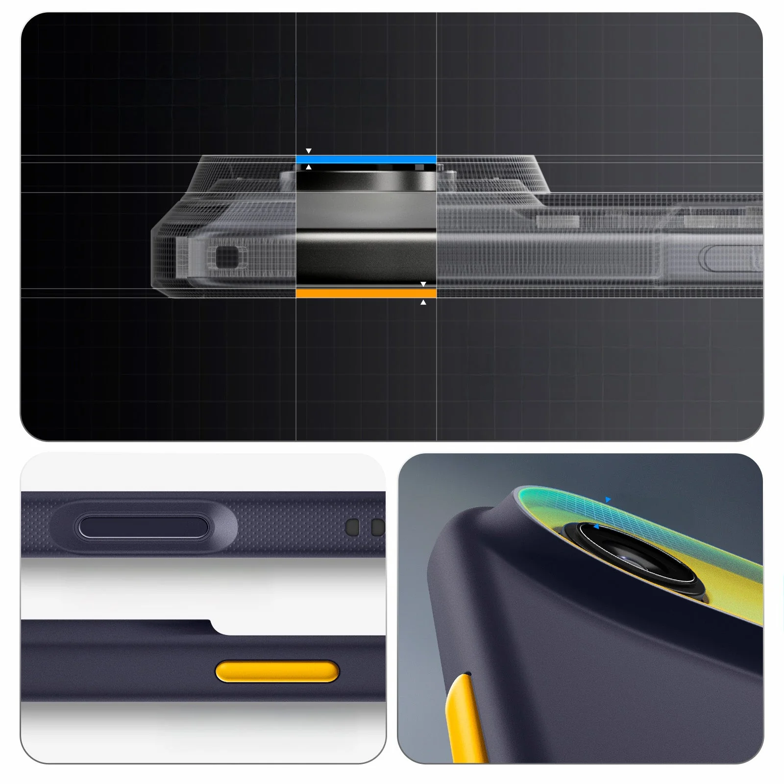 Handyhülle für iPhone Air, Spigen Nano Pop Mag mit MagSafe, Dunkelblau und Gelb - Image 6