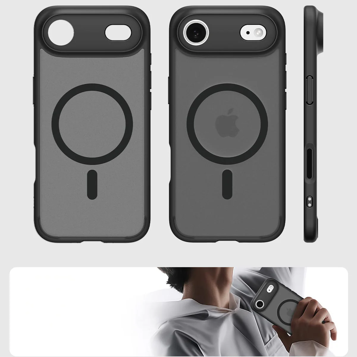 Handyhülle für iPhone Air, Spigen Ultra Hybrid Mag mit MagSafe, Durchscheinend-Schwarz - Image 13