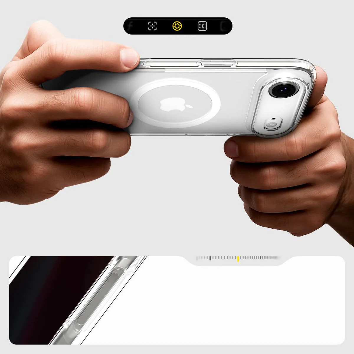 Handyhülle für iPhone Air, Spigen Ultra Hybrid Mag mit MagSafe, Transparent-Weiß - Image 9