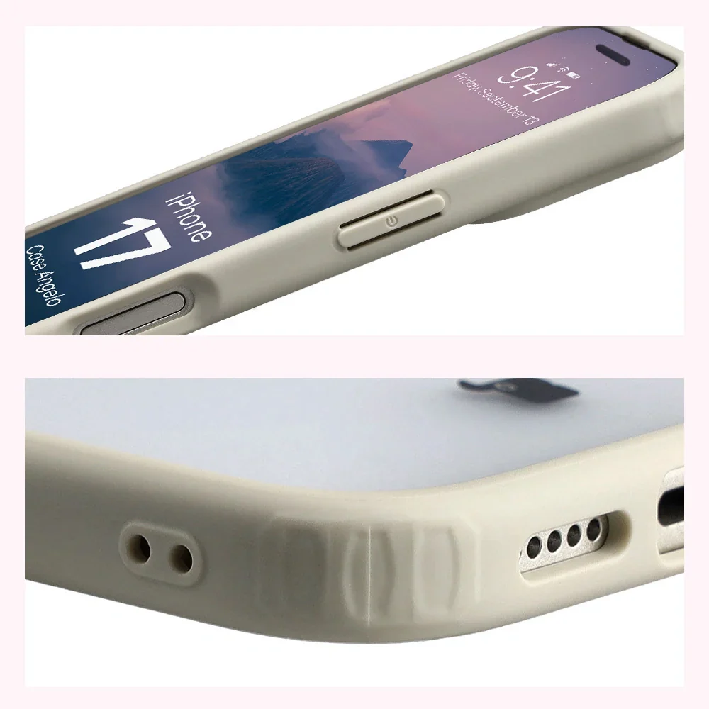Handyhülle für iPhone 17, Bizon Case Angelo, Semitransparent mit beigem Rahmen - Image 4