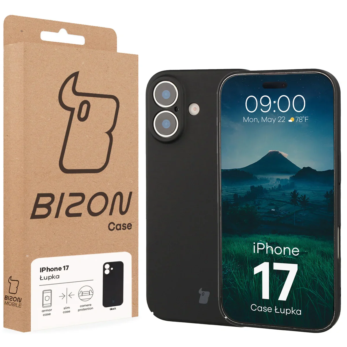 Handyhülle für iPhone 17, Bizon Case Lupka, Schwarz - Image 6