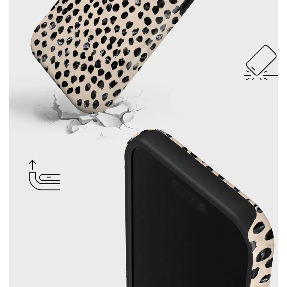 Handyhülle für iPhone 17, Burga Almond Latte Tough Magnetic, Beige mit schwarzen Punkten - Image 3