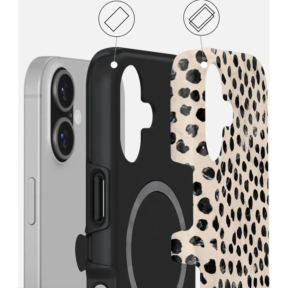 Handyhülle für iPhone 17, Burga Almond Latte Tough Magnetic, Beige mit schwarzen Punkten - Image 4