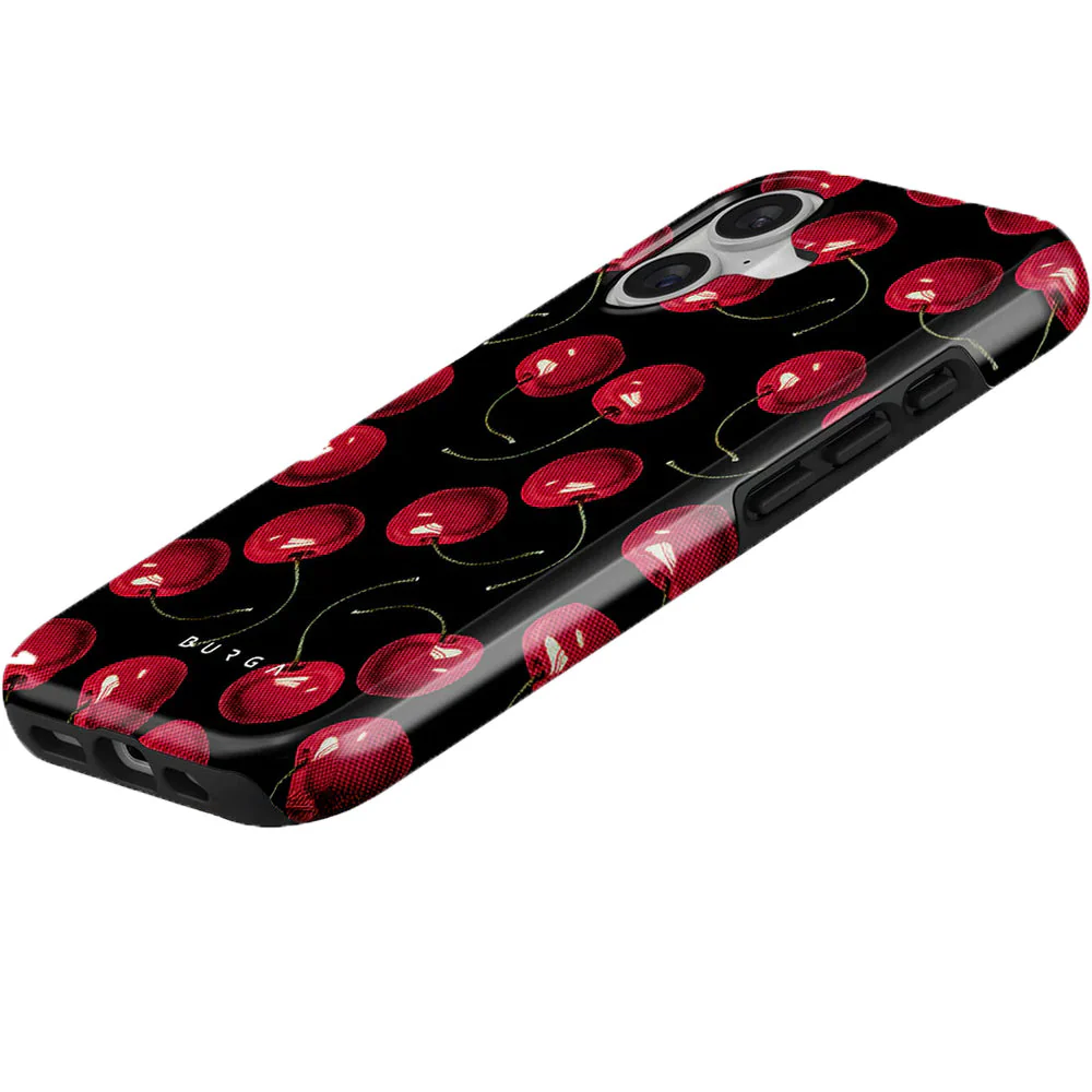 Handyhülle für iPhone 17, Burga Cherrybomb Tough Magnetic, Schwarz mit Kirschen - Image 6