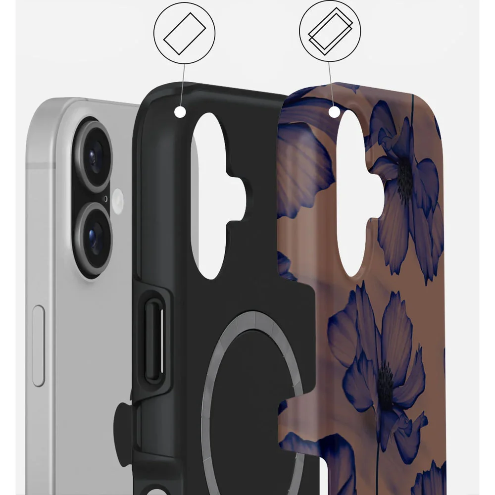 Handyhülle für iPhone 17, Burga Velvet Night Tough Magnetic, Braun und marineblau - Image 2