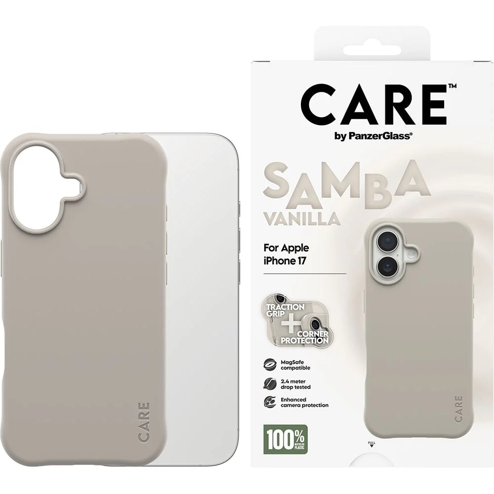 Handyhülle für iPhone 17, CARE by PanzerGlass Fashionable Samba MagSafe, Grau - Image 3