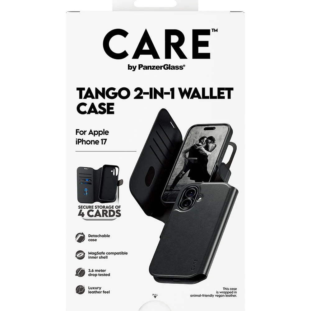 Handyhülle für iPhone 17, CARE by PanzerGlass Feature Tango 2in1 Wallet Magnetic, Schwarz - Image 2