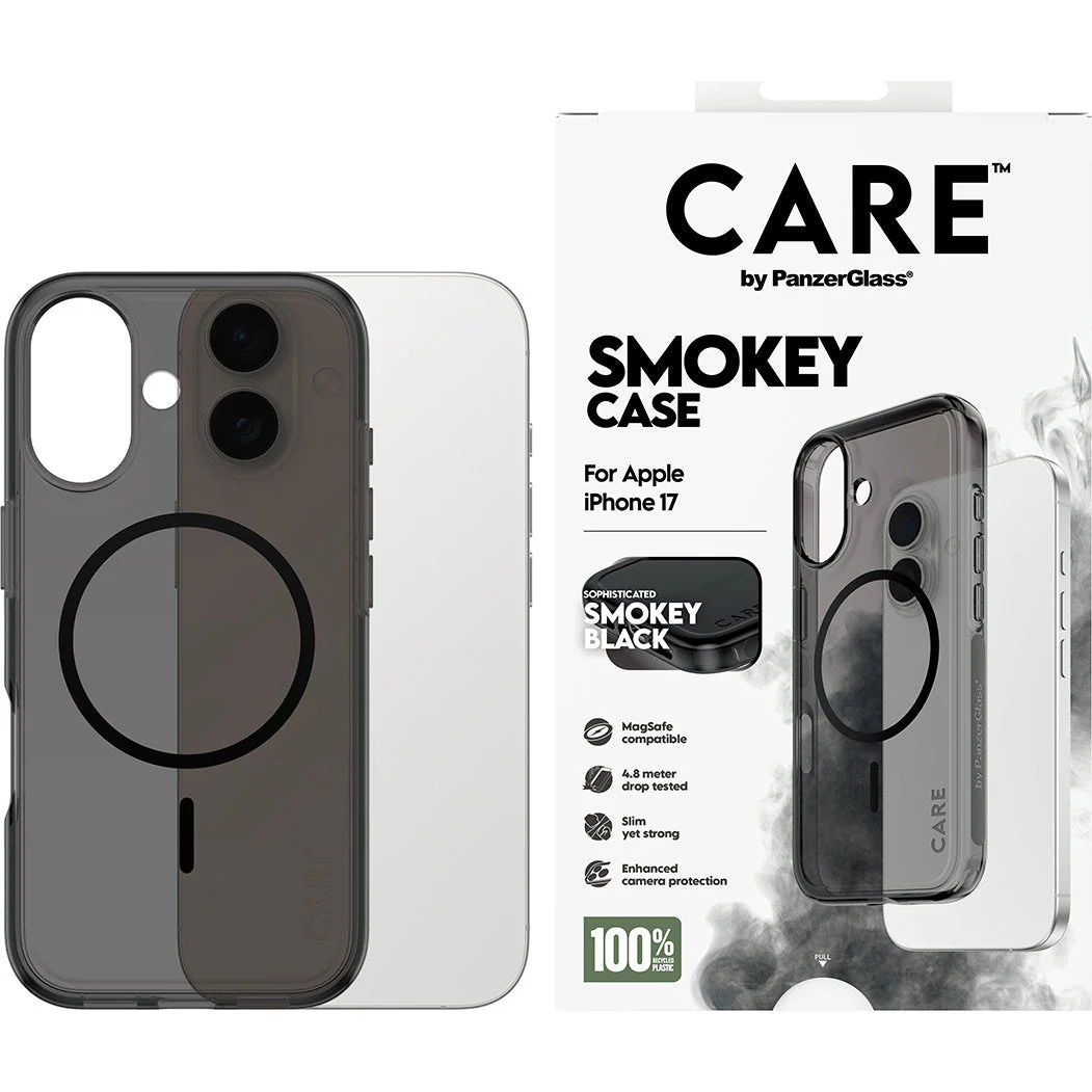Handyhülle für iPhone 17, CARE by PanzerGlass Flagship Smokey mit MagSafe, Rauchfarben - Image 3