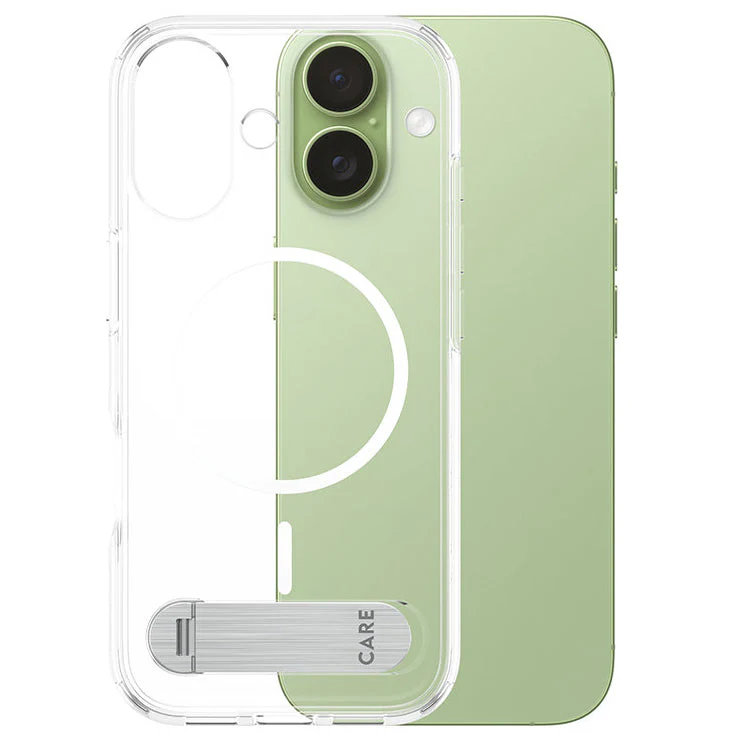 Handyhülle für iPhone 17, CARE by PanzerGlass Kickstand Case mit MagSafe, Transparent und Weiß - Image 6