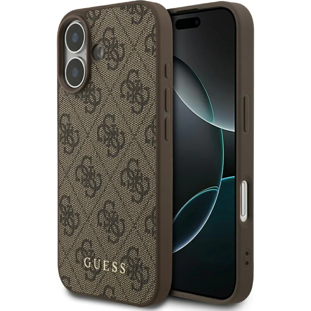 Handyhülle für iPhone 17, Guess Hardcase 4G Classic, Braun