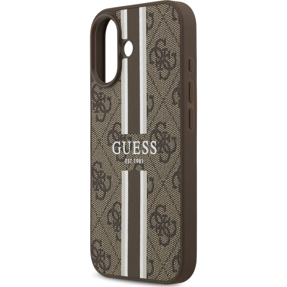 Handyhülle für iPhone 17, Guess Hardcase 4G Printed Stripes mit MagSafe, Braun - Image 7