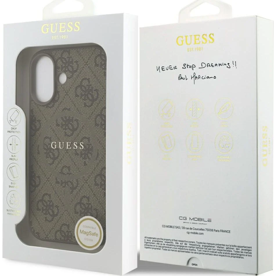 Handyhülle für iPhone 17, Guess Hardcase 4G Ring Classic Logo mit MagSafe, Braun - Image 8