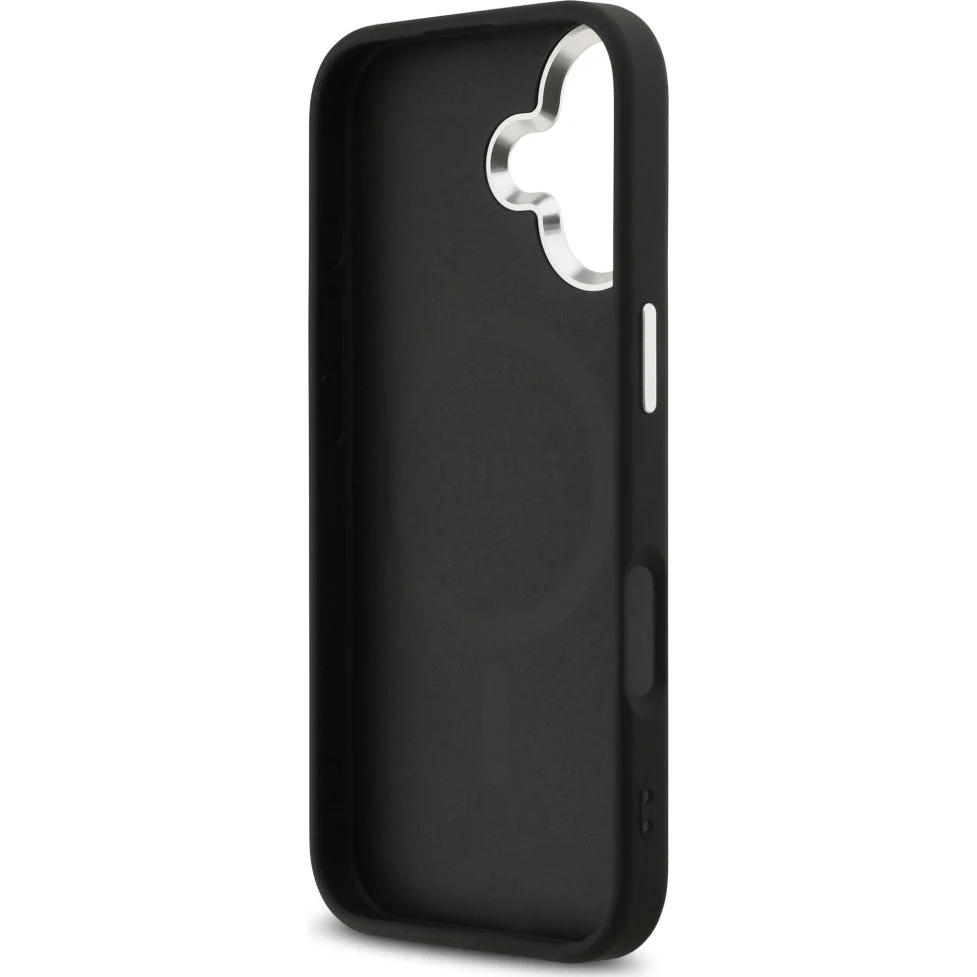 Handyhülle für iPhone 17, Guess HardCase Leather 4G Triangle Strass, Schwarz - Image 7