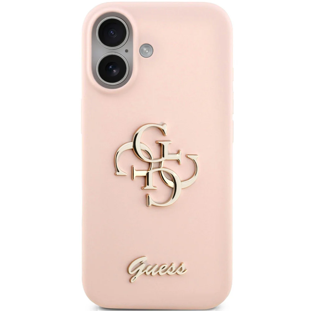 Handyhülle für iPhone 17, Guess Hardcase Silicone Big 4G Script, Hellrosa - Image 4