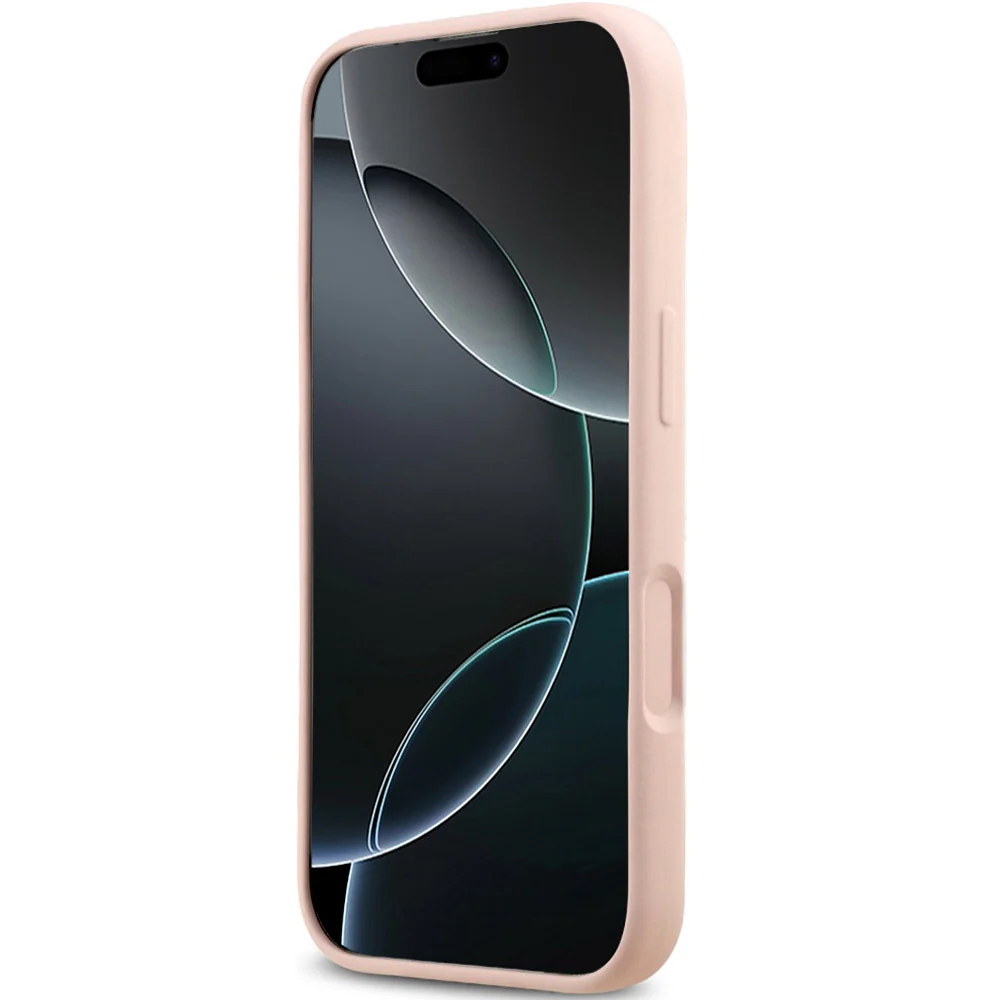 Handyhülle für iPhone 17, Guess Hardcase Silicone Big 4G Script, Hellrosa - Image 5