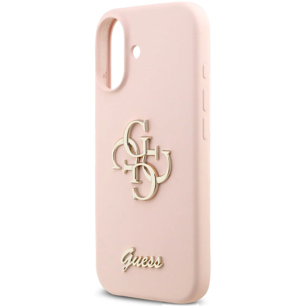 Handyhülle für iPhone 17, Guess Hardcase Silicone Big 4G Script, Hellrosa - Image 6