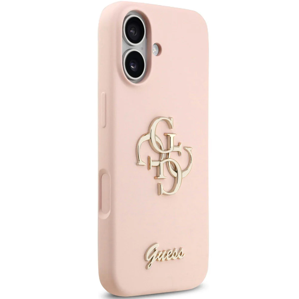 Handyhülle für iPhone 17, Guess Hardcase Silicone Big 4G Script, Hellrosa - Image 8