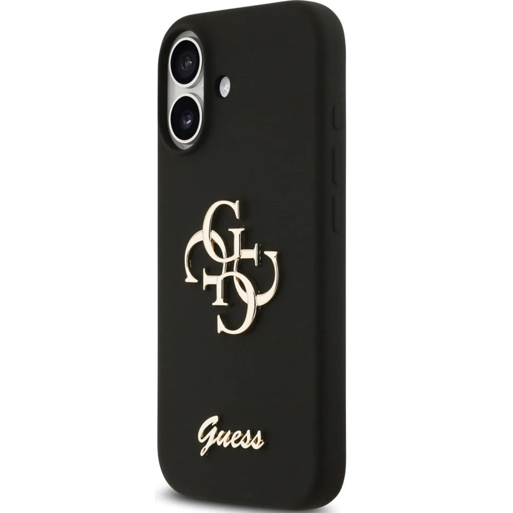 Handyhülle für iPhone 17, Guess Hardcase Silicone Big 4G Script, Schwarz - Image 3