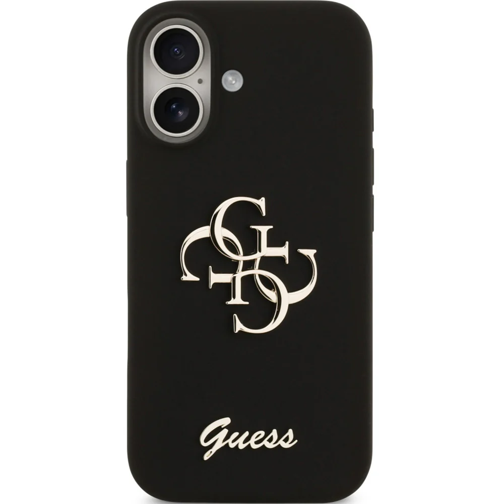 Handyhülle für iPhone 17, Guess Hardcase Silicone Big 4G Script, Schwarz - Image 4