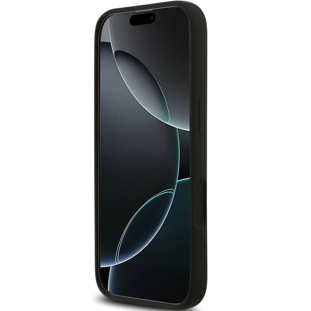 Handyhülle für iPhone 17, Guess Hardcase Silicone Triangle Logo mit MagSafe, Schwarz - Image 4
