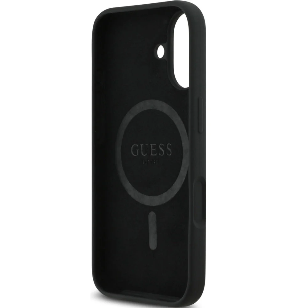 Handyhülle für iPhone 17, Guess Hardcase Silicone Triangle Logo mit MagSafe, Schwarz - Image 7