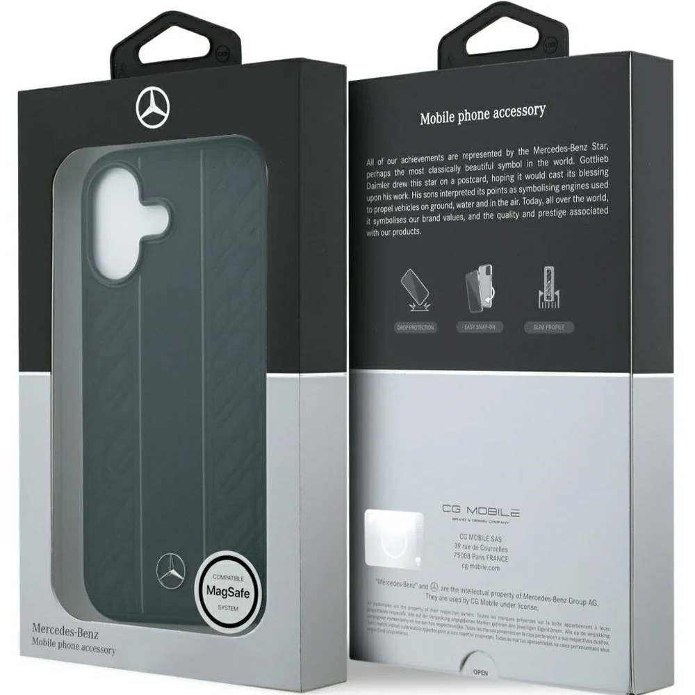 Handyhülle für iPhone 17, Mercedes-Benz Leather Laurel Leaves Stripes mit MagSafe, Schwarz - Image 2