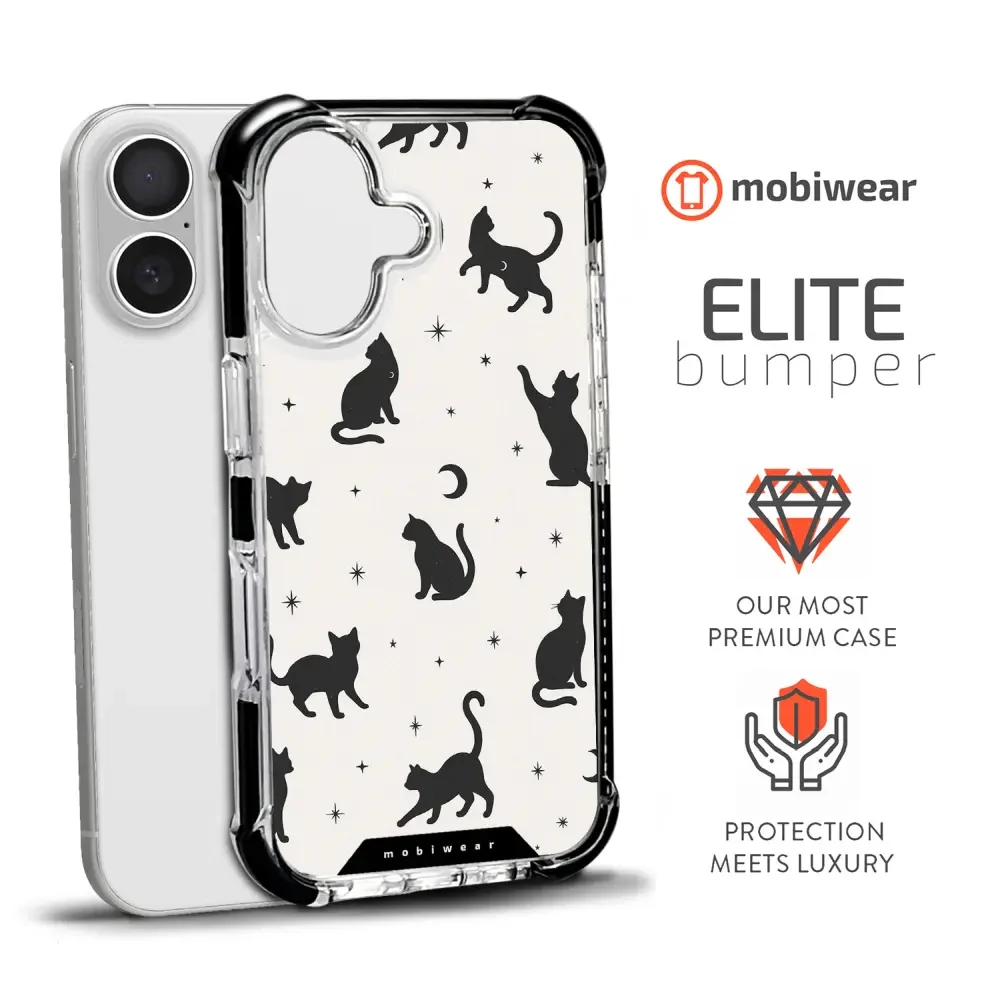 Handyhülle für iPhone 17 mit MagSafe, Mobiwear Elite Bumper, Katzen-Nacht - Image 7