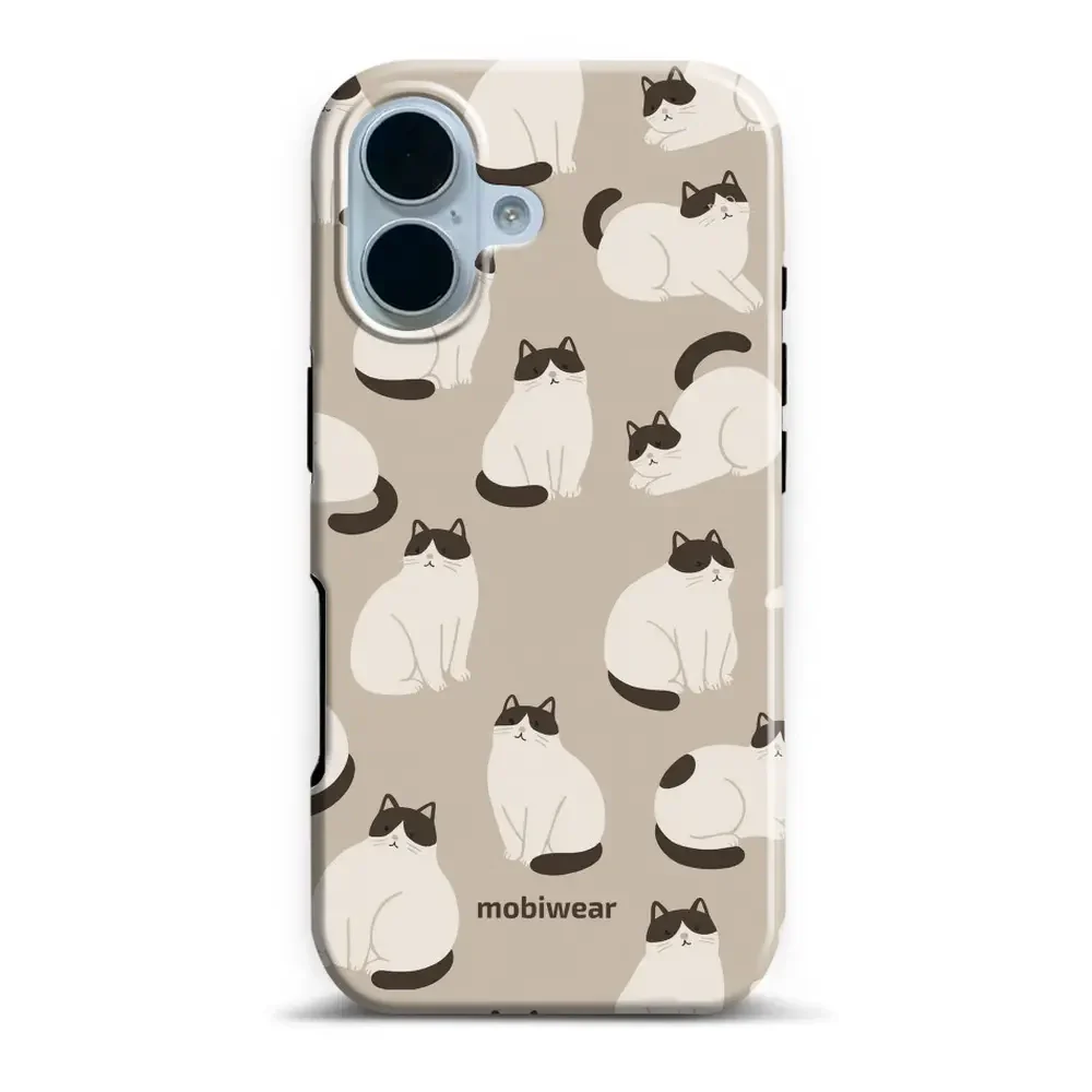 Handyhülle für iPhone 17, Mobiwear Elite Pro, Kaffe Miau